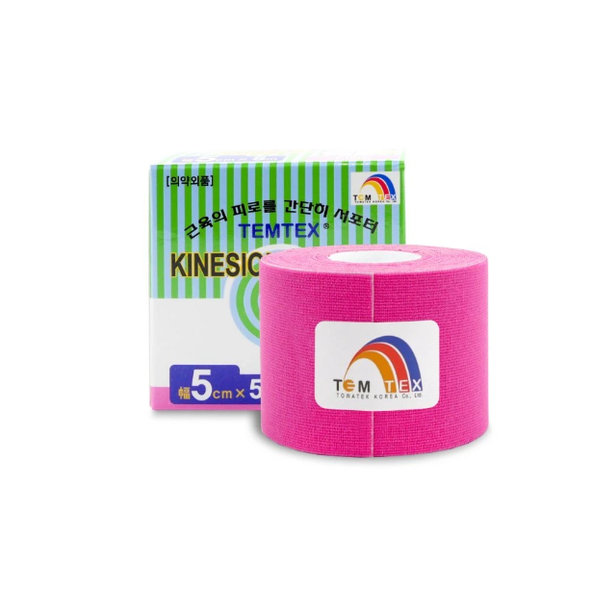 TEMTEX KINESOLOGY TAPE tejpovacia páska, 5cmx5m, ružová 1ks