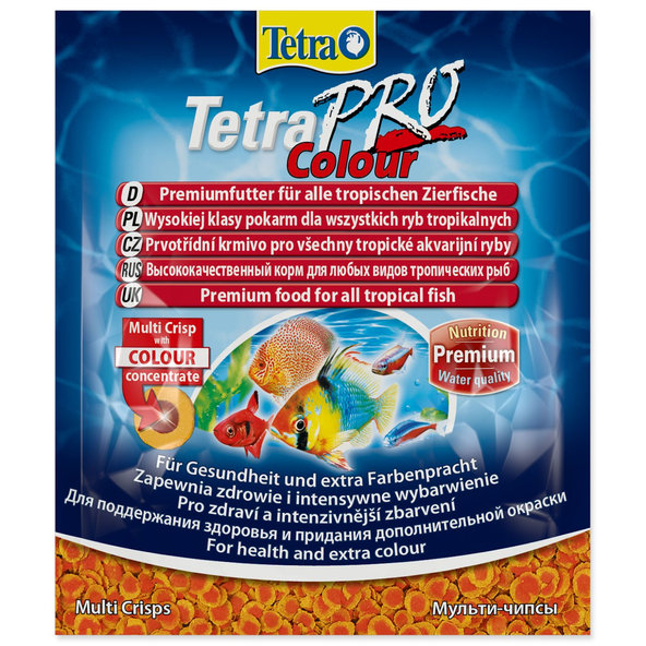 Tetra Pro Colour krmivo s karoténom pre všetky druhy okrasných rýb sáčok 12 g