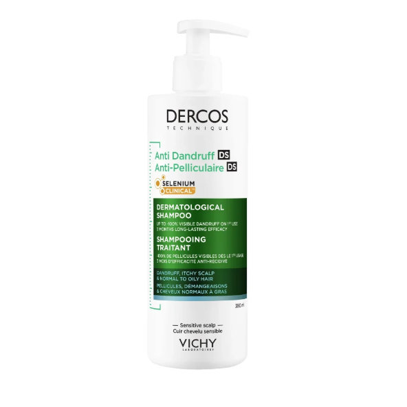 VICHY DERCOS DS šampón proti lupinám MASTNÉ vlasy 390ml