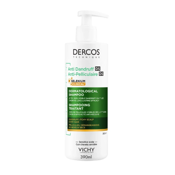 VICHY DERCOS DS šampón proti lupinám SUCHÉ vlasy 390ml