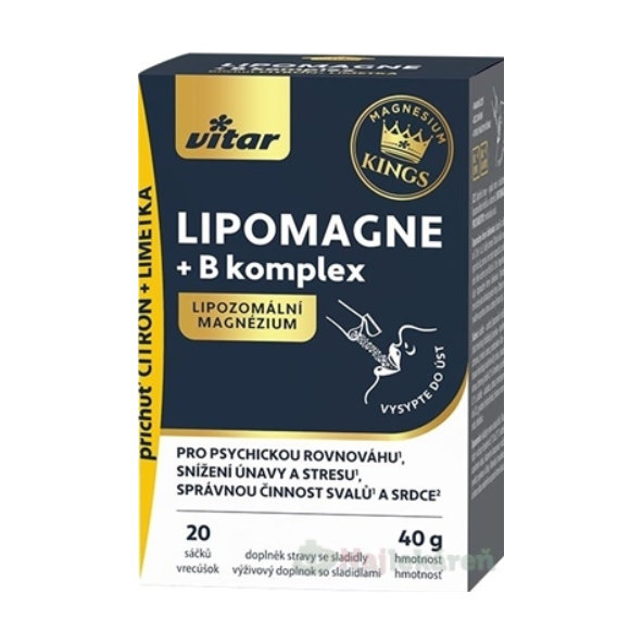 VITAR KINGS LIPOMAGNE + B komplex prášok vo vrecúškach 20ks