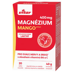 VITAR Magnézium 400 mg + vitamíny B6 a C mango 20 vrecúšok