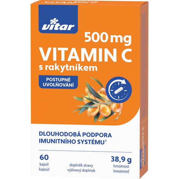 VITAR Vitamín C 500 mg s rakytníkom 60 kapsúl