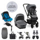 EASYWALKER Set 4XL Kočík kombinovaný Harvey3 Fossil Grey/Summer Blue s príslušenstvom