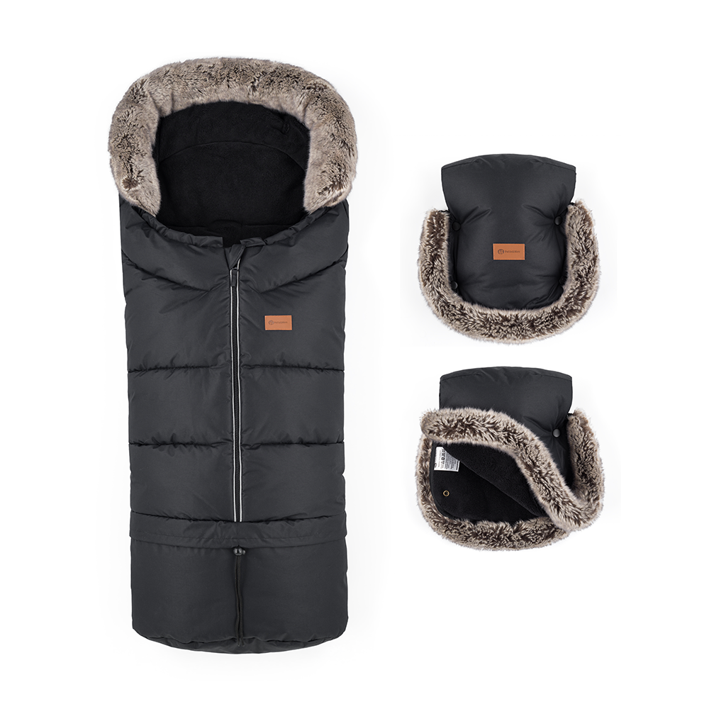 PETITE&MARS Set fusak Arctic 4v1 + rukavice Furry Forever Black