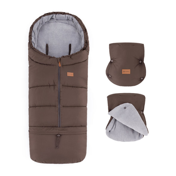 PETITE&MARS Set fusak Jibot 3v1 + rukavice Jasie Dark Walnut