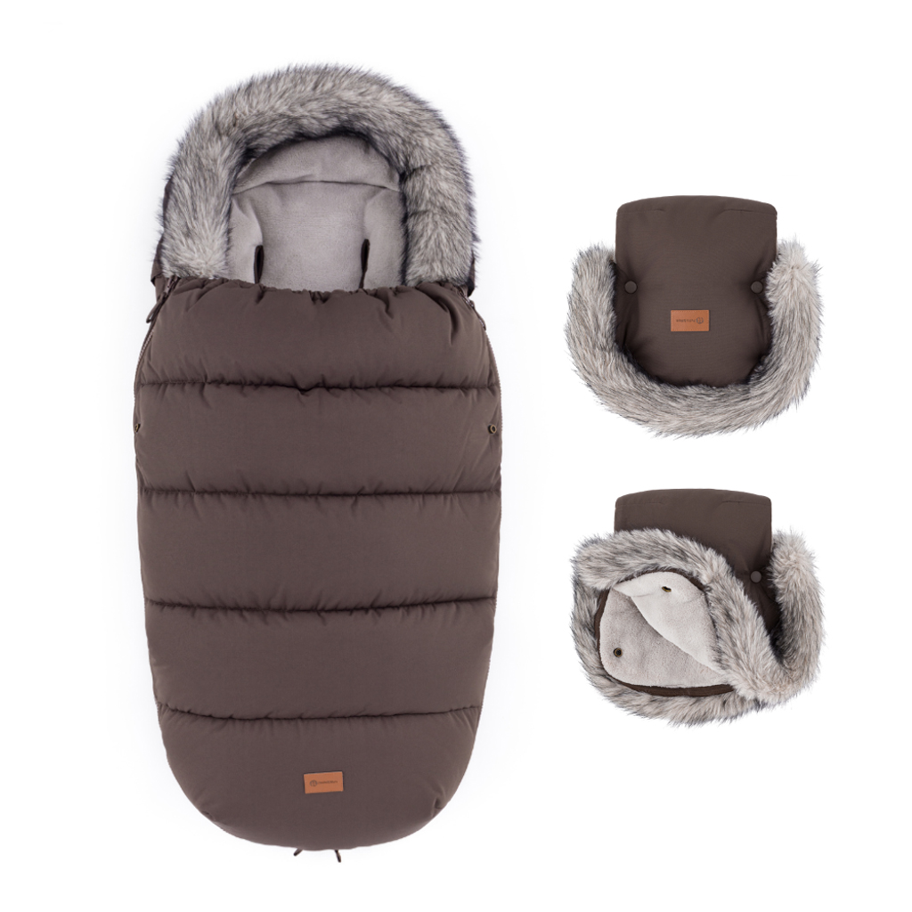 PETITE&MARS Set fusak Comfy 4v1 + rukavice Furry Rich Brown