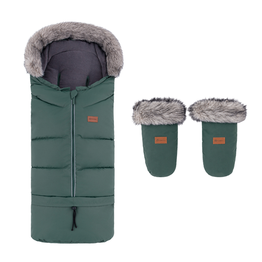 PETITE&MARS Set fusak Arctic 4v1 + rukavice Fjora Veritable Khaki