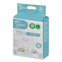 Velvet Paw Tofu podstielka pre mačiatka s detským púdrom 6 L