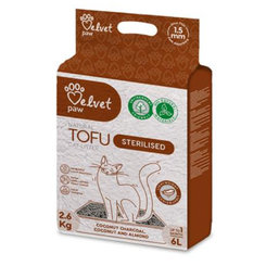 Velvet Paw Tofu s kokosovým uhlím, kokosovou a mandľovou esenciou, podstielka pre sterilizované mačky 6 L