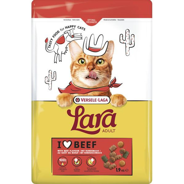 Versele Laga Lara Premium Cat Adult Beef hovädzie granule pre mačky 1,9 kg