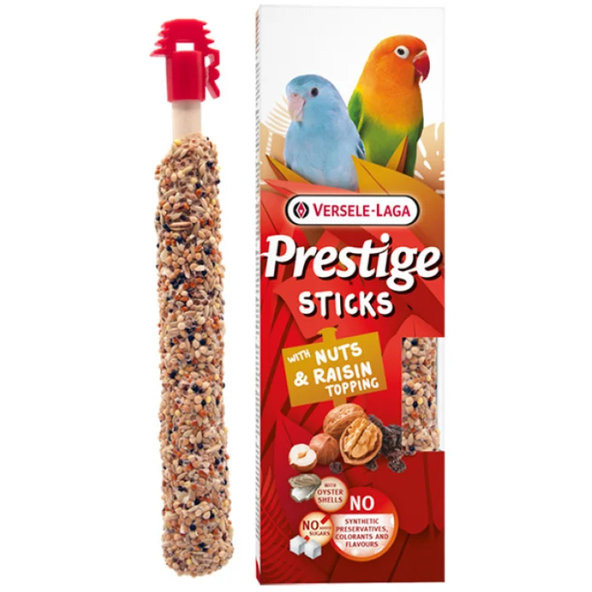 Versele Laga Prestige Small Parrots with Nuts & Raisin topping 2ks- tyčinky pre stredné papagáje 60g