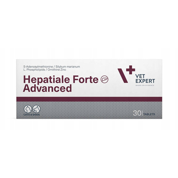 VetExpert Hepatiale Forte Advanced na podporu správnej funkcie pečene pre psov a mačky 30 tabliet