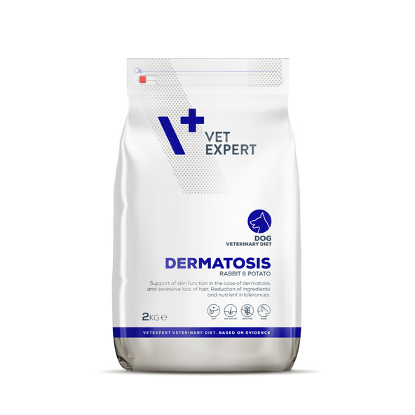 VetExpert VD dog 4T Dermatosis Rabbit & Potato suché krmivo na zníženie potravinovej intolerancie u psov 2kg