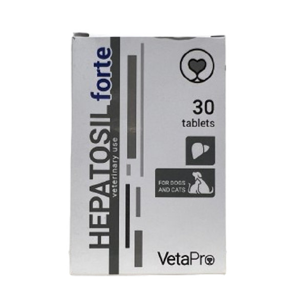 VetaPro Hepatosil forte tablety pre psy a mačky pre podporu správnej funkcie pečene 30tbl