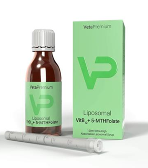 VetaPro Liposomal VitB12+5-MTHF sirup pre psy a mačky 120 ml