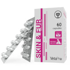 VetaPro Skin & Fur Black and Brown kapsule pre psy a mačky na podporu zdravia kože a srsti 60cps