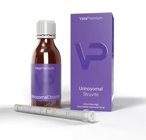 VetaPro Urinosomal Struvite Liposomal sirup na podporu normálnej funkcie močových ciest psov a mačiek 120 ml