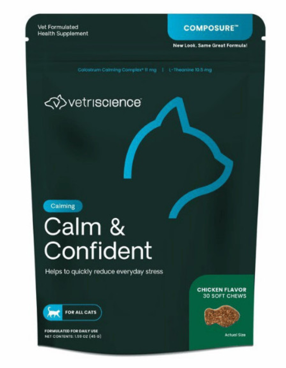 VetriScience Composure for Cats žuvacie tablety proti stresu pre mačky 30 tabliet