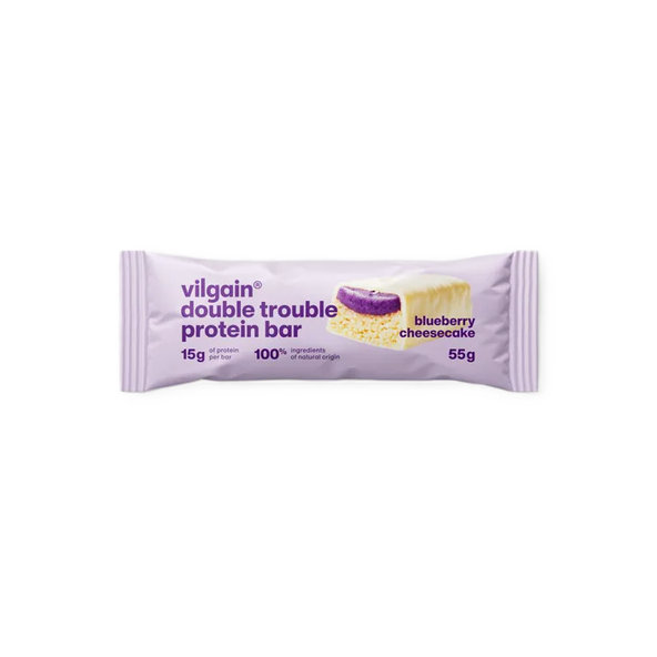 Vilgain Double Trouble Protein Bar Čučoriedkový cheesecake 55g