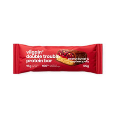Vilgain Double Trouble Protein Bar Arašidy a maliny 55g