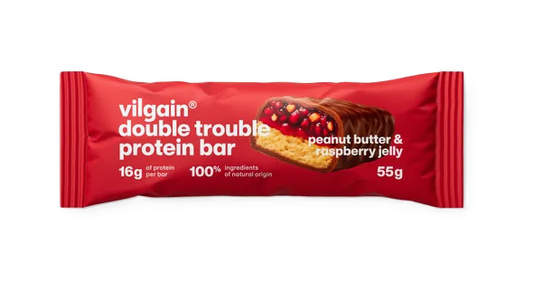 E-shop Vilgain Double Trouble Protein Bar Arašidy a maliny 55g