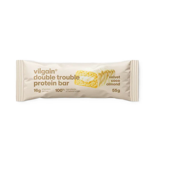 Vilgain Double Trouble Protein Bar Kokos a mandľový krém 55g