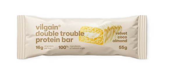 Vilgain Double Trouble Protein Bar Kokos a mandľový krém 55g