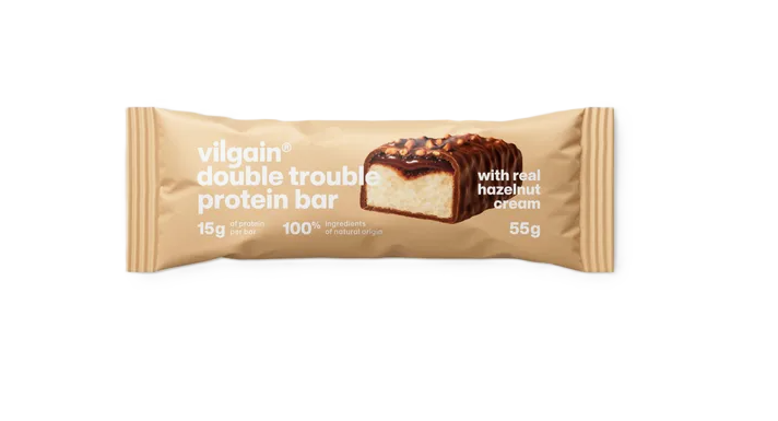Vilgain Double Trouble Protein Bar Lieskovec a mliečna čokoláda 55 g