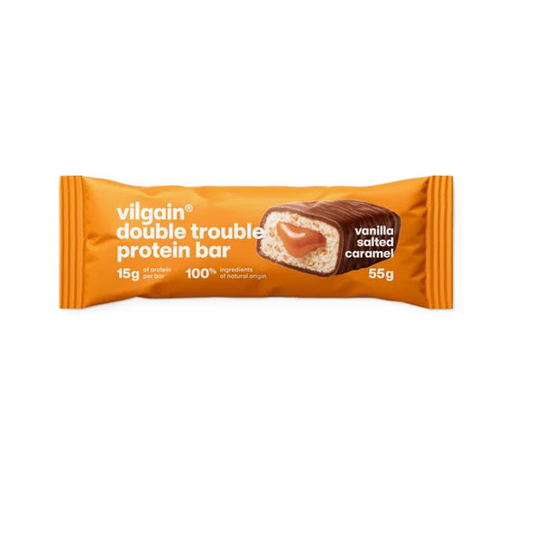Vilgain Double Trouble Protein Bar Vanilka a slaný karamel 55g