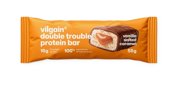 E-shop Vilgain Double Trouble Protein Bar Vanilka a slaný karamel 55g