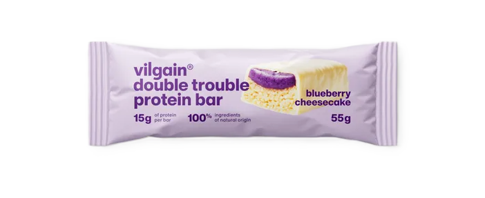 Vilgain Double Trouble Protein Bar Čučoriedkový cheesecake 55g