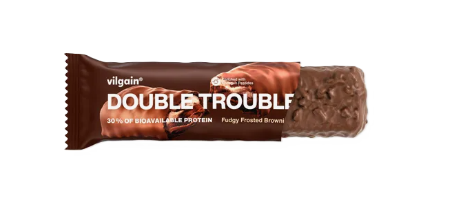 Vilgain Double Trouble Protein Bar Brownie s krémom 55 g