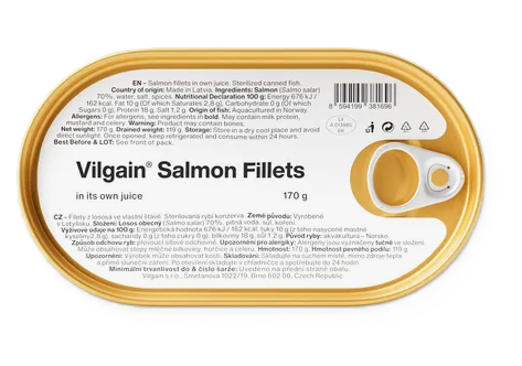 Vilgain Filety z lososa vo vlastnej šťave 170 g