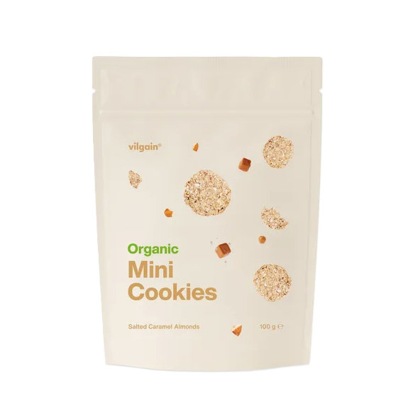 Vilgain Mini cookies BIO Slaný karamel s mandľami 100g
