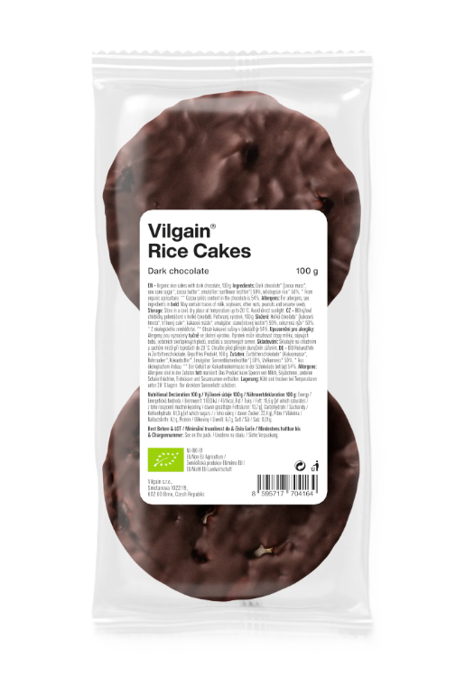 Vilgain Ryžové chlebíčky BIO horká čokoláda 100 g