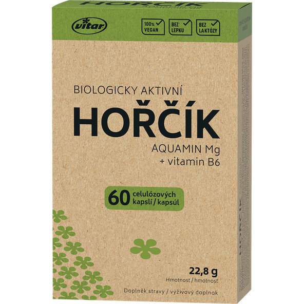 Vitar Horčík Aquamin Mg + vitamín B6 60 kapsúl