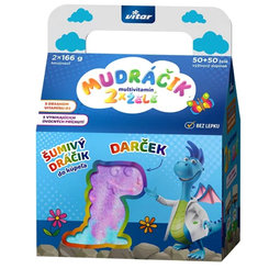 Vitar MUDRÁČIK multvitamín želé zmes príchutí 2x50 ks(100ks) + darček: šumivý dráčik, chlapec