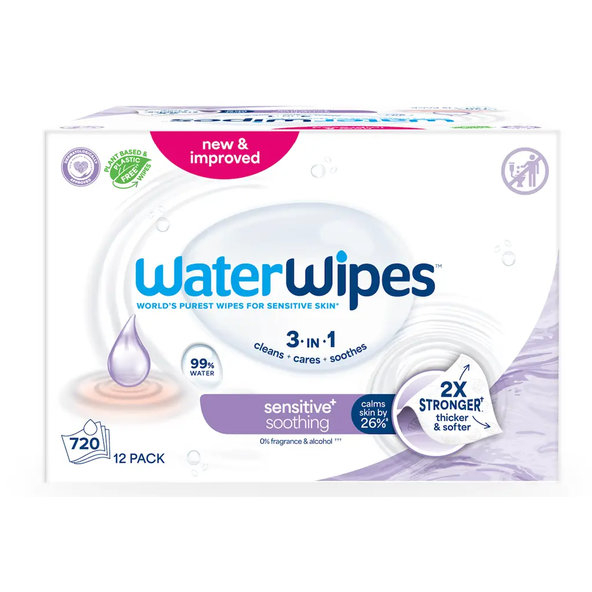 WATERWIPES Obrúsky vlhčené Soothing clean 3in1 12x 60 ks (720 ks)