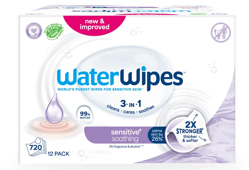 WATERWIPES Obrúsky vlhčené Soothing clean 3in1 12x 60 ks (720 ks)