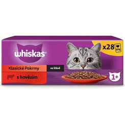 WHISKAS kapsičky pre mačky s hovädzím mäsom v šťave 28 x 85 g