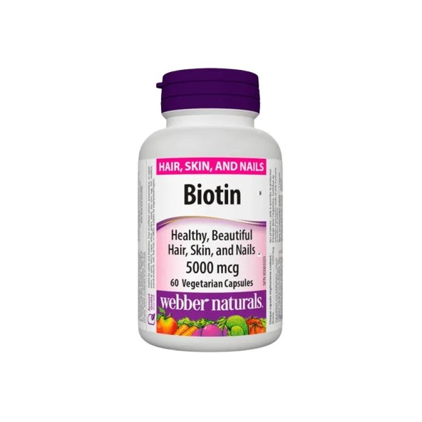 Webber Naturals Biotin 5000 mcg 60 kapsúl