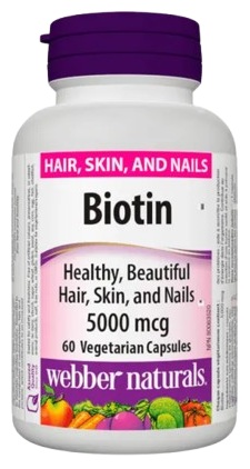 Webber Naturals Biotin 5000 mcg 60 kapsúl