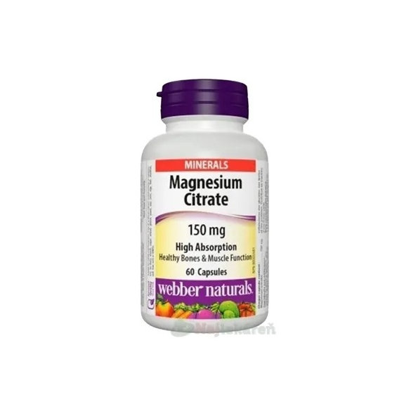 Webber Naturals Magnézium citrát 150 mg 60 kapsúl