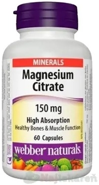 Webber Naturals Magnézium citrát 150 mg 60 kapsúl