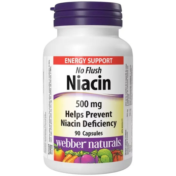 Webber Naturals Niacin 500 mg nealergický 90 kapsúl