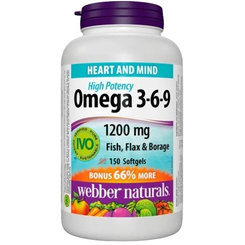 Webber Naturals Omega 3-6-9 1200mg 150 gélových kapsúl