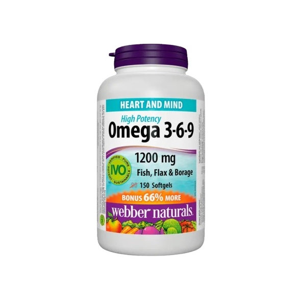 Webber Naturals Omega 3-6-9 1200mg 150 gélových kapsúl