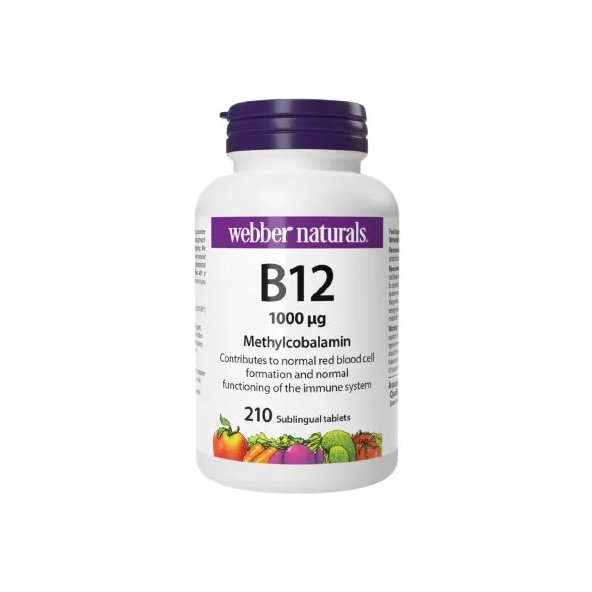 Webber Naturals Vitamín B12 1000 mcg 210 tabliet