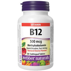Webber Naturals Vitamín B12 500 mcg 120 tabliet